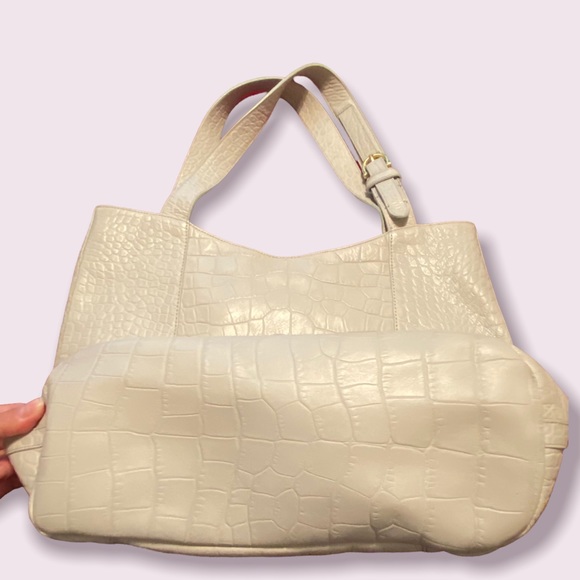 BRAHMIN White Bag Large Shoulder Pebble Off-White - Picture 5 of 13